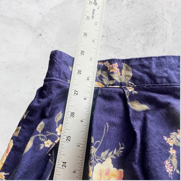 Sag Harbor Vintage 90s Skirt Medium Blue Cottagecore Floral Prairie Midi Fairy - Picture 4 of 8